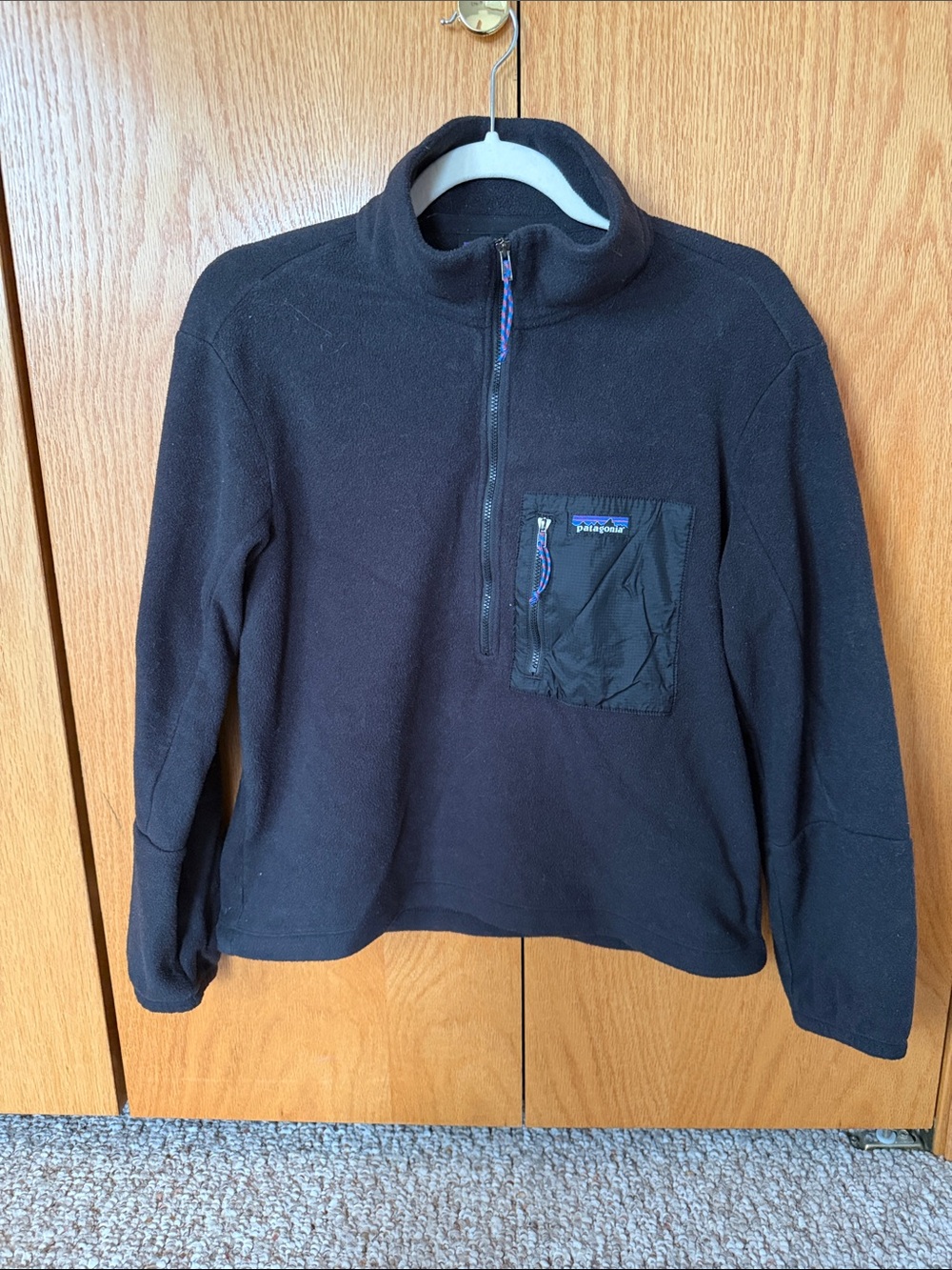Patagonia Black Half-Zip Fleece Pullover with Chest Pocket